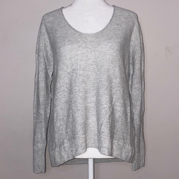 Madewell Sweaters - Madewell Light Grey Scoop Neck Alpaca & Wool Blend Sweater